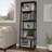 Lavish Home 23.5"L x 16.5"W x 71"H Freestanding 5-Tier Wood Ladder Bookshelf, Black-1390489229