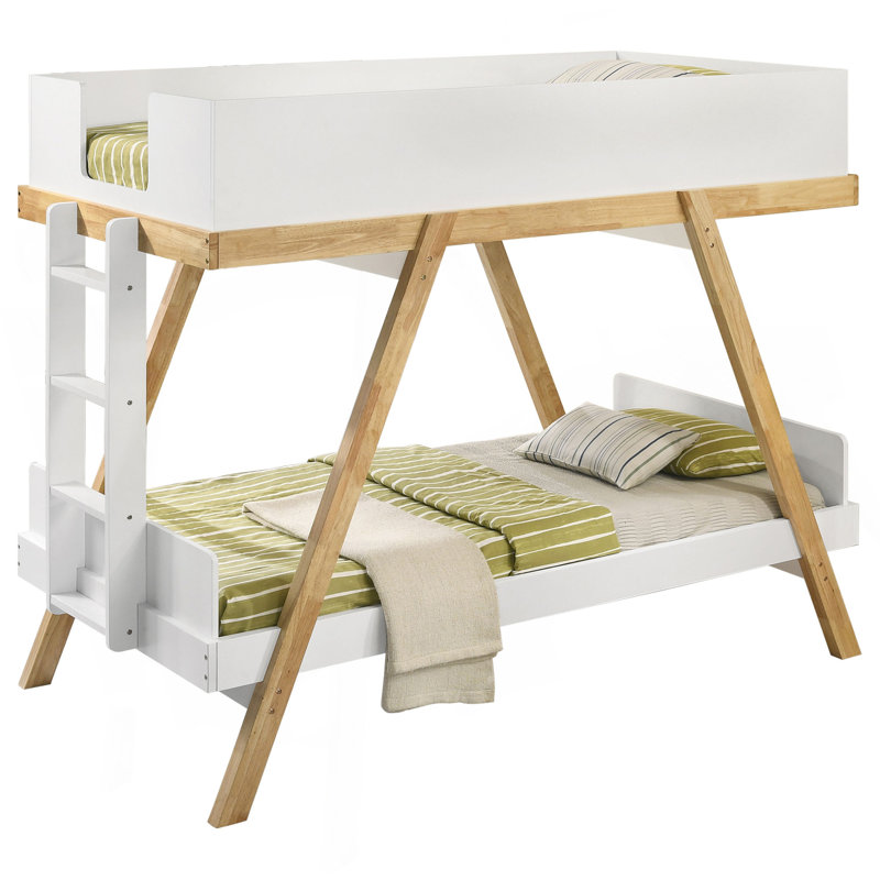 Lit superposé simple au-dessus de simple avec matelas Crispin, Blanc
