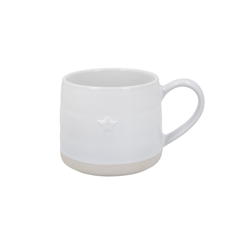 Mikasa Farmhouse Star Stoneware Mugs, 380ml, White