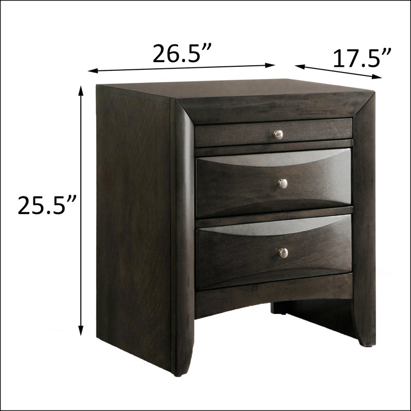 Table de chevet 2 tiroirs Grey Oak