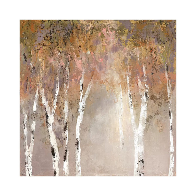 Sunlit Birch II by Carol Robinson - Painting on Canvas, Wrapped Canvas, 45.72 cm H x 45.72 cm W x 1.91 cm D