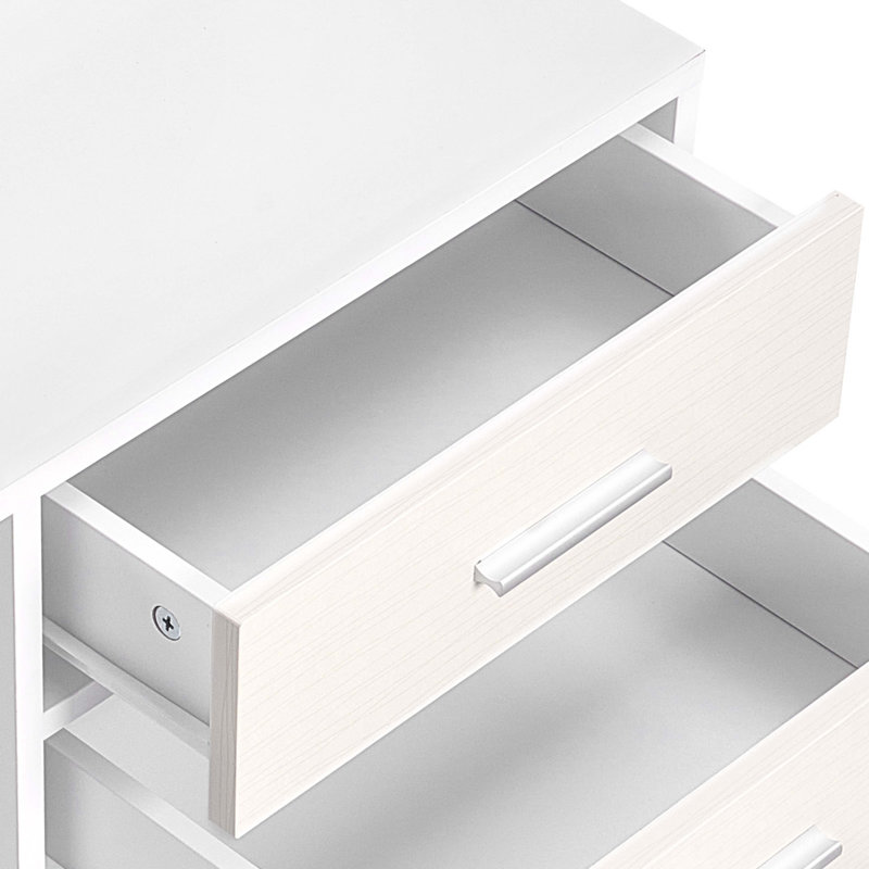 Classeur mobile 3 tiroirs en bois avec bande lumineuse