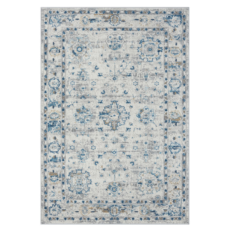 Helen Beige/Blue Rug, Rectangular 160 x 230cm