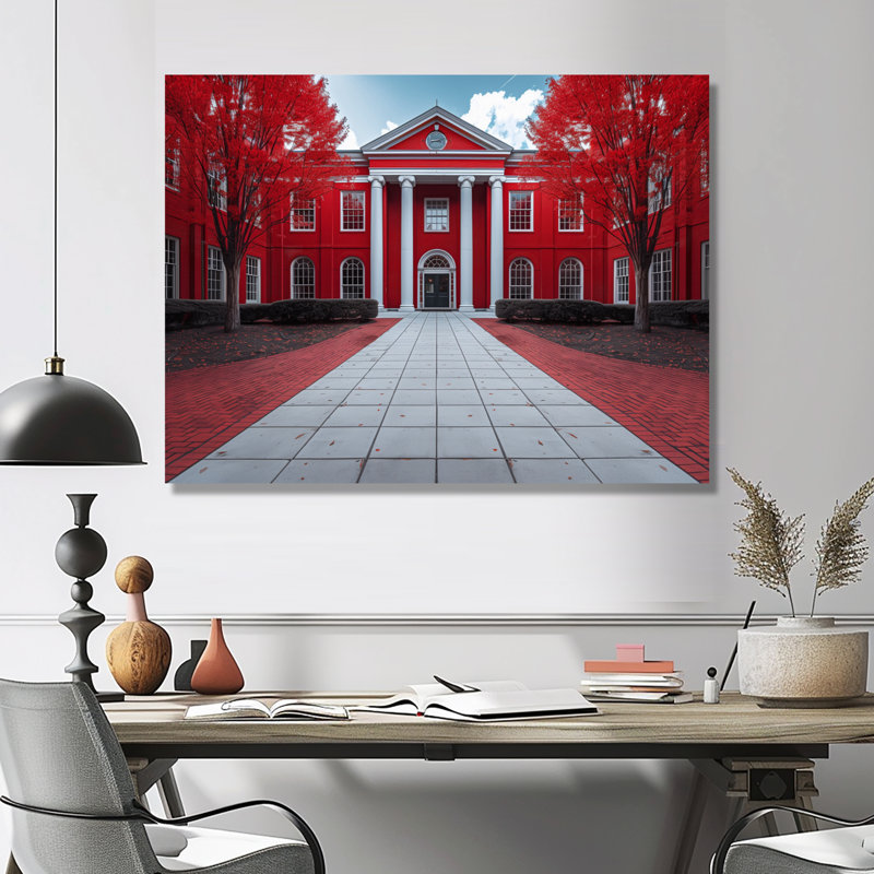 Monochromes gris et rouge, bâtiment de l'Université II - édifices collégiaux et universitaires, H 12 po x l 20 po