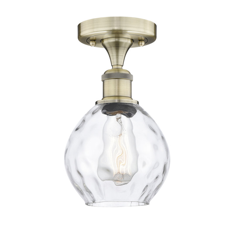 Plafonnier semi-encastré en verre Joncas, Laiton antique noir