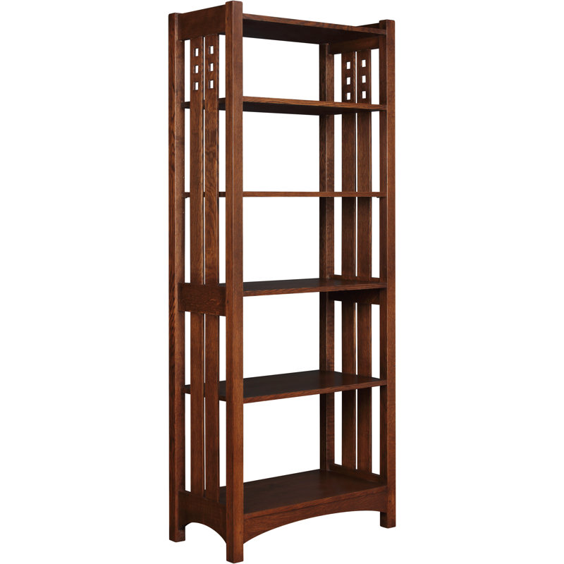 Highlands 76" H x 30" W Solid Wood Etagere Bookcase, Manlius