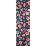 Brooklington Floral Handmade Hooked Wool Navy/Pink Area Rug