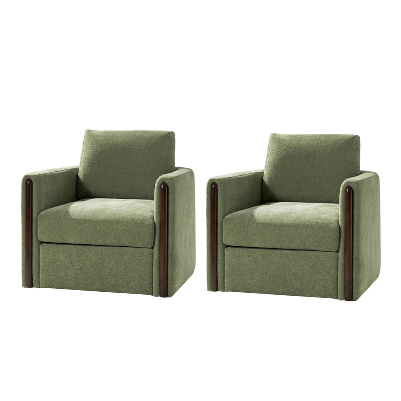 Upholstered Swivel Armchair, Moss
