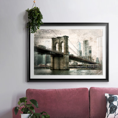 NY Brooklyn Bridge, reproduction encadrée sur papier