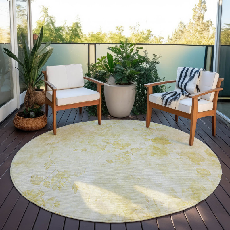 Karsyn Washable Floral Indoor / Outdoor Rug, Rectangle 1'8" x 2'6"