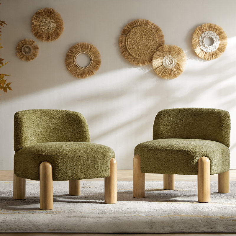 Fauteuil d'appoint moderne l 28 po avec pieds en bois massif Holmgren, Mousse
