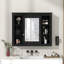 Armoire à pharmacie 35 po x 28 po avec miroir et tablettes, rangement mural-1368517037