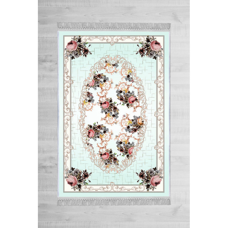 Luxurious Velvet Area Rug, 5.9 x 9.2 Feet | 100% Velvet Fabric, 100% Cotton Sole, 0.4 in Pile Height | Antibacterial, Non-Slip, Machine Washable | Elegant 3D Digital Print for Living Room & Bedroom Decor