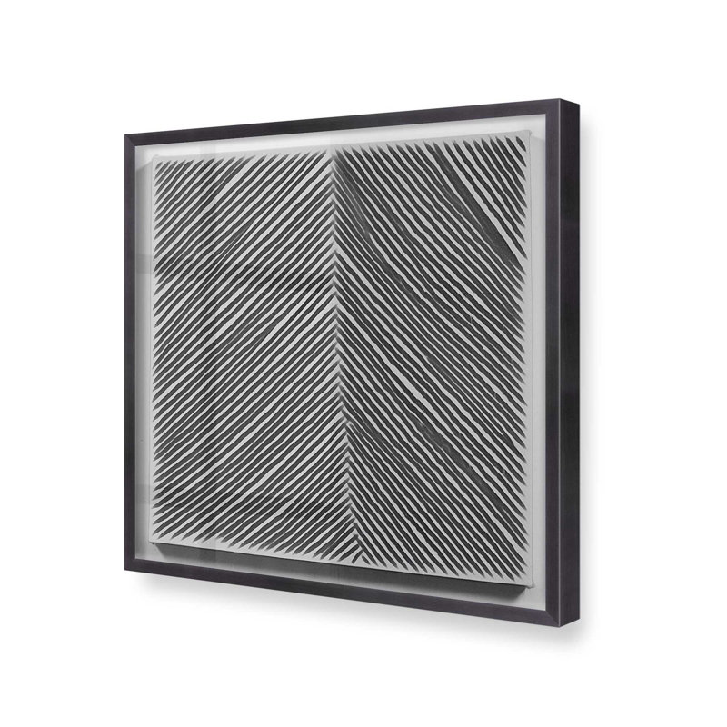 Linear Illusion IV, Weathered Zinc Single Picture Framed, 13.75" H x 13.75" W