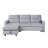 Ruby 81.5" Light Gray Velvet Reversible Sleeper Sectional Sofa With Storage Chaise And Side Pocket