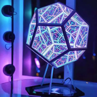 Veilleuse Infinity Dodecahedron Color Art Light LED Night Light Lamp For Kids Room Chambre à coucher Salon Bedside Party Bar Decor Gift