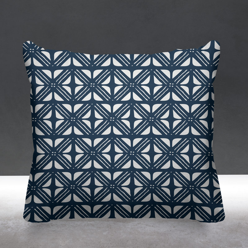 Housse de coussin d'extérieur carré et insert, 17 po x 17 po, Bleu marine, Carré