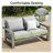 Adden 4-Piece Hand-Painted Aluminum Outdoor Conversation Set With Swivel Chairs, Loveseat, Gray Cushions And Coffee Table-122879142-122881284