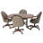 Kuku 4 - Person Extendable Solid Wood Top Double Pedestal Dining Set