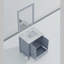 Meuble-lavabo compact avec comptoir en marbre de Carrare et miroir-1614402213