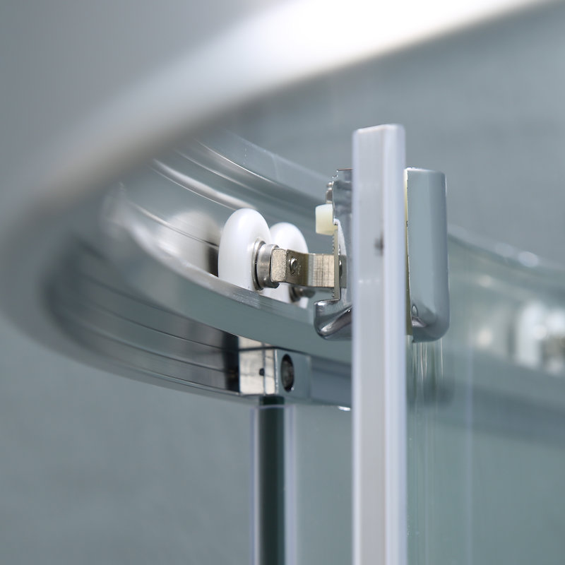 Chrome Frameless Neo-Round Corner Shower Enclosure, 36" x 72"