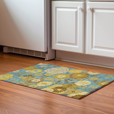 Premium Machine Washable Mayfield AMF2294 Floral Rug