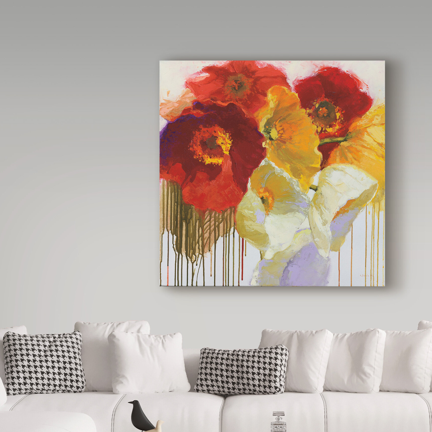 Trademark Art Shirley Novak Red And Yellow Sensations On Canvas by ...