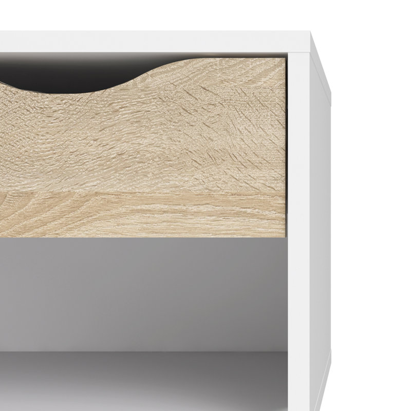 Justus 19.76'' W Nightstand, White/Oak