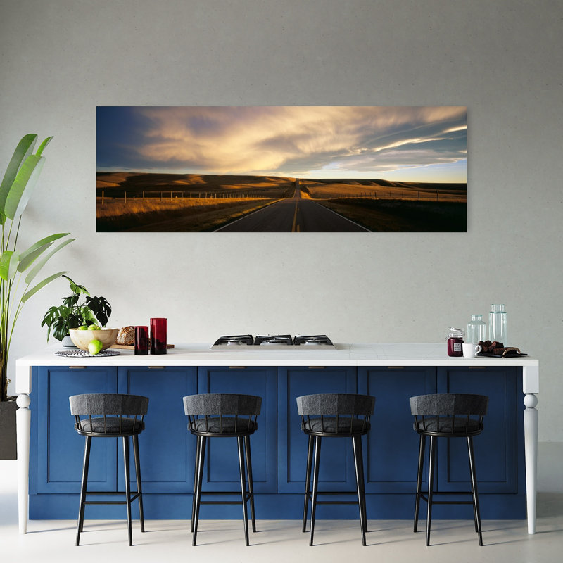 Road Montana USA 1 Piece Wrapped Canvas Panoramic Wall Art, 50.8 cm H x 152.4 cm W