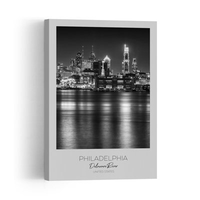 Philadelphia River Reflections Classic Dramatic Tranquil Architecture City Wall Art Print