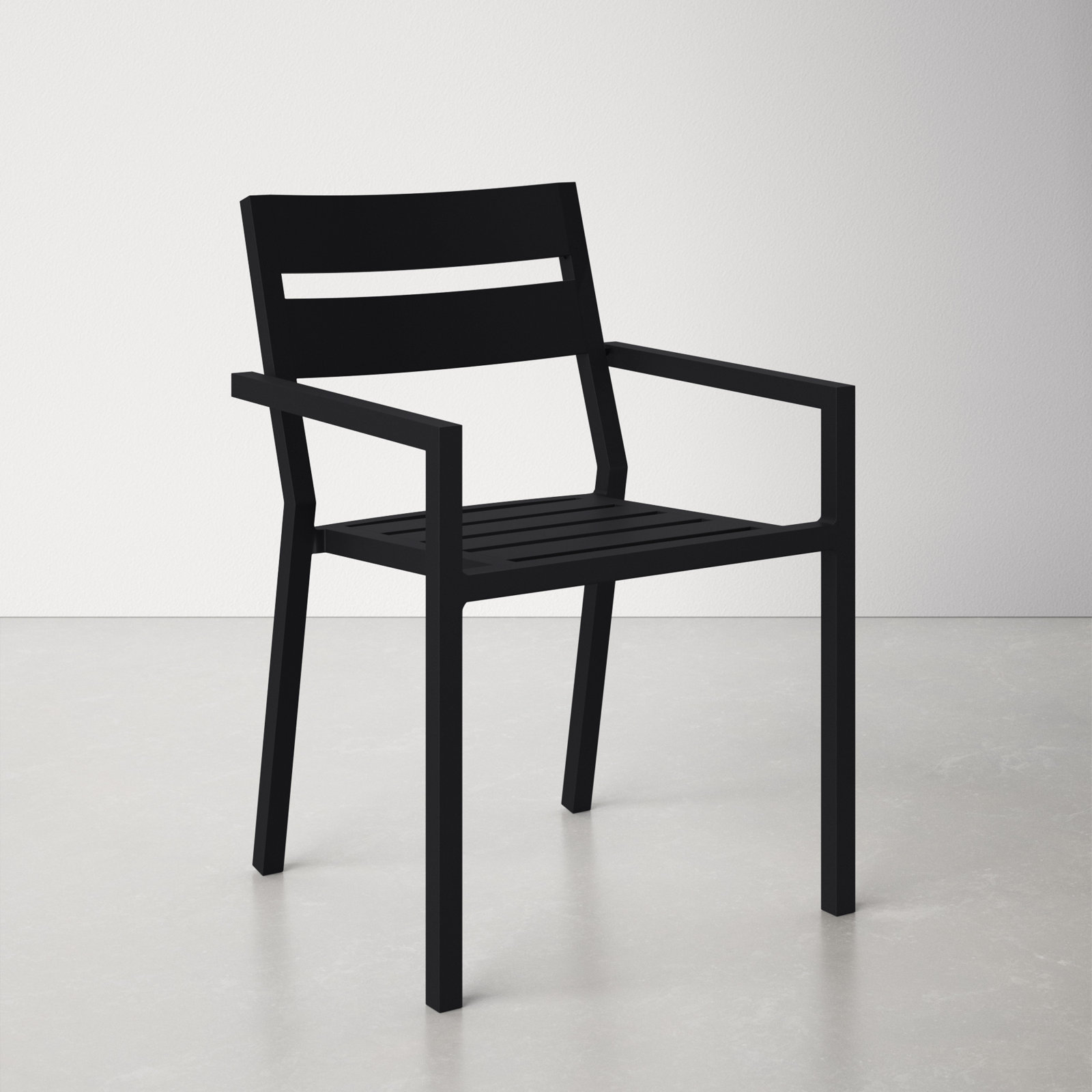 Gold Stackable Patio Armchair, Black