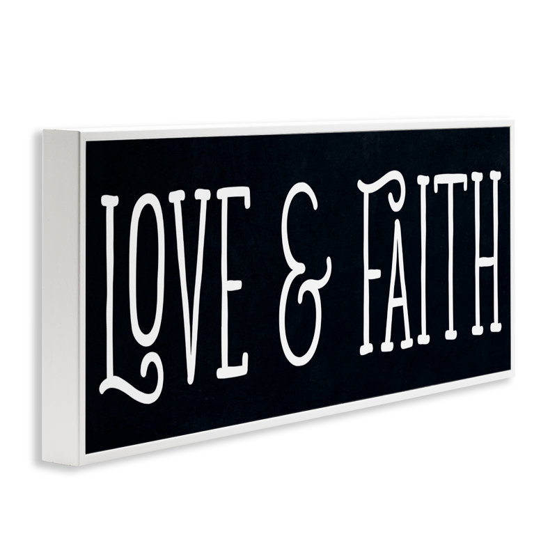 «Love & Faith» sur giclée encadrée, conception par SD Graphics Studio, H 10 po x l 24 po, Giclée encadrée blanc bord de mer