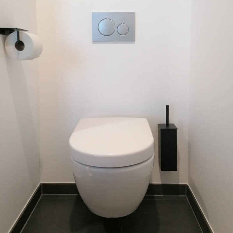 MUGO Wall Mounted Toilet Brush and Holder, Black