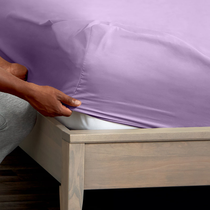 24" Extra Deep Pocket Microfiber Fitted Sheet, Queen Fitted Sheet, Lavender