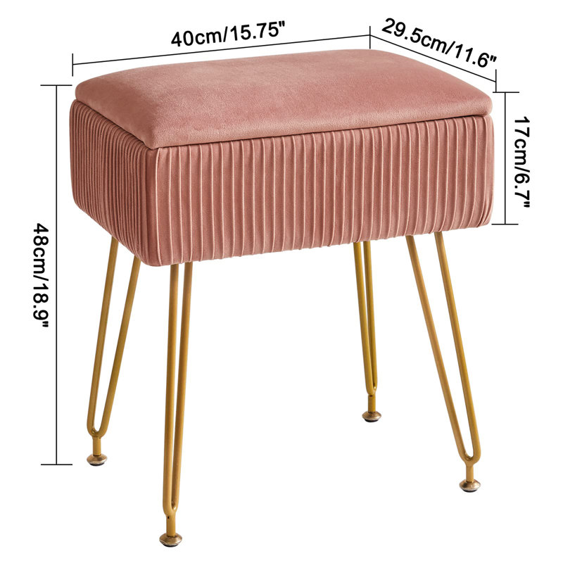 Besar Metal Accent Stool, Pink