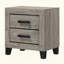 Table de chevet de style campagnard gris clair avec tiroirs de rangement