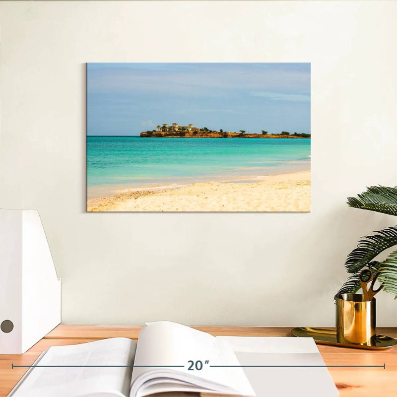 Paysage de la plage Gillard à Antigua, H 8 po x l 12 po
