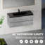 Meuble-lavabo flottant 48 po avec lavabo, meuble de rangement mural avec lavabo à quartz et tiroirs à fermeture en douceur entièrement assemblés