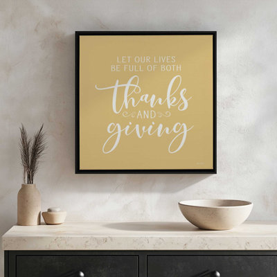 «Thanks and Giving» par impression d'art à lettres et doublée