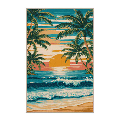  Tapis lavable Hawaiian Beach Scenes