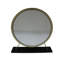 Miroir et tabouret de coiffeuse Adao, fausse fourrure, miroir, finition noire et laiton-552127966