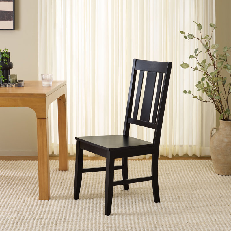 Roswitha Slat Back Side Chair, Black