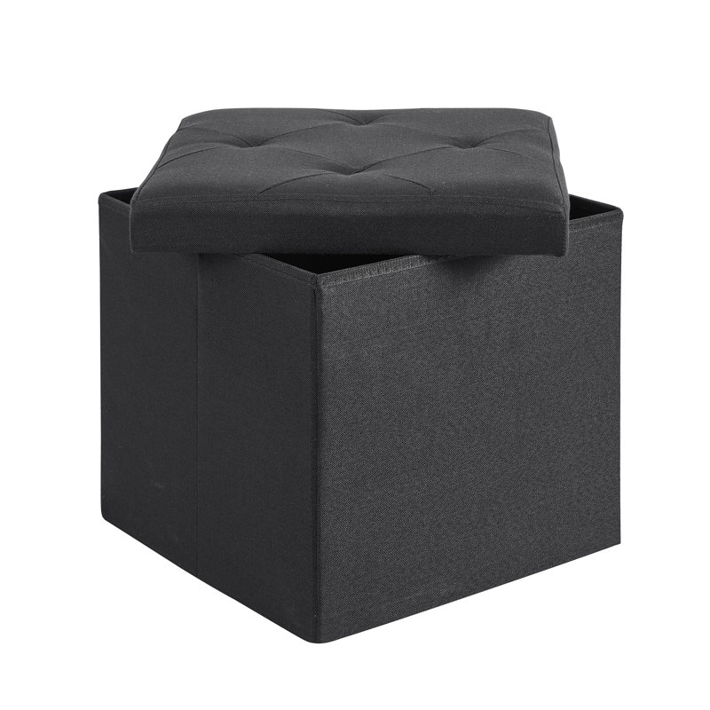 Nainika 38.1cm Wide Ottoman, Black
