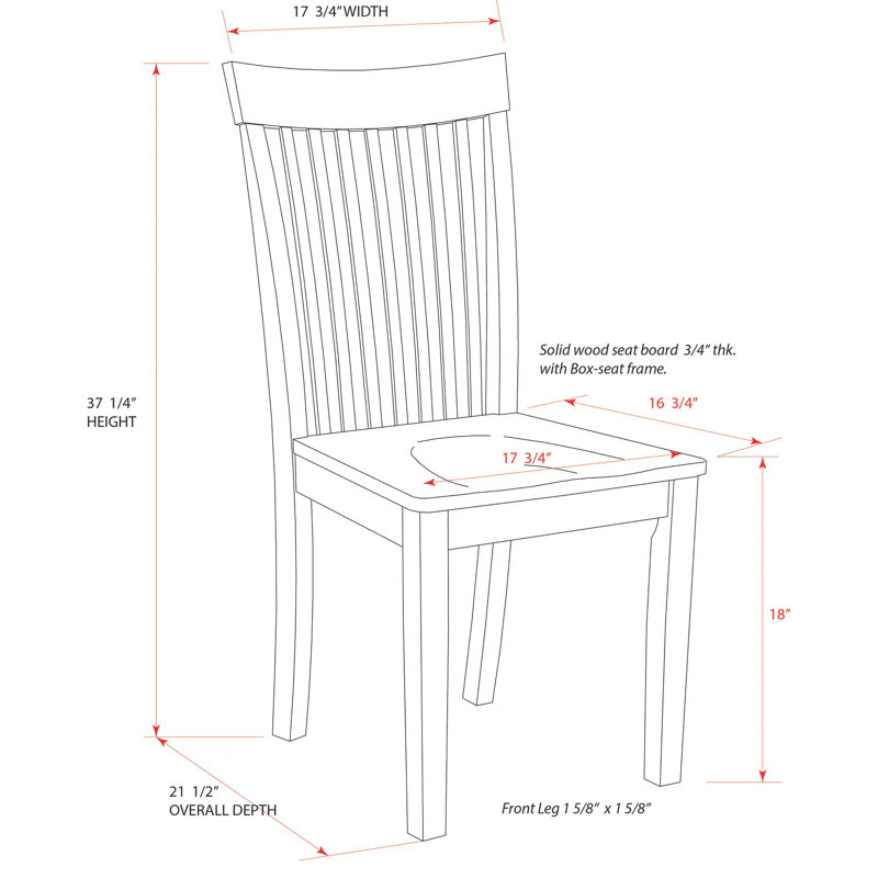 Raborn Solid Wood Side Chair, Natural Brown