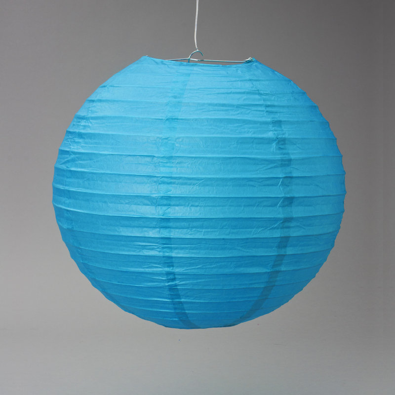 Lanterne en papier, Turquoise, H 8 po x l 8 po x P 8 po