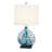23.5'' Blue And White Glass Table Lamp For Living Room/bedroom
