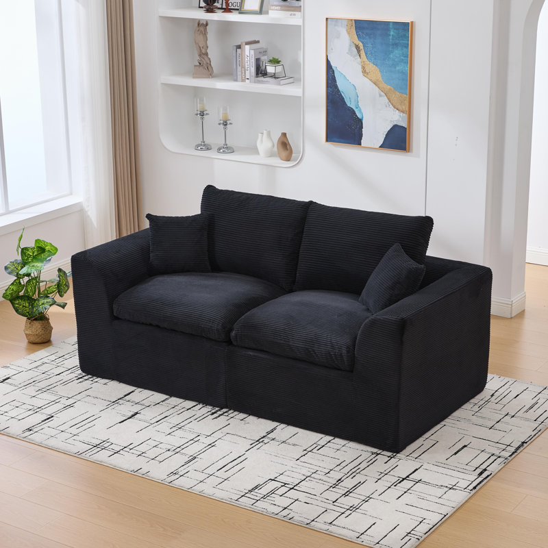 Boneless Modular Sectional Sofa Cloud Couch,2 Seater With Cushion Covers Removable Furniture For Living Room,bedroom,apartments