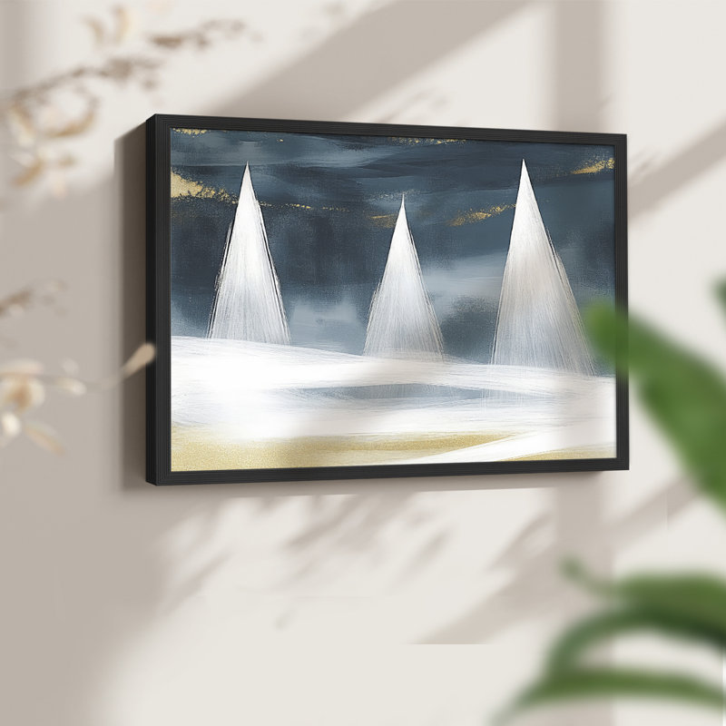Art de Noël - DLxxi - impression encadrée - réversible, H 8 po x l 10 po, Noir, noir, noir, noir