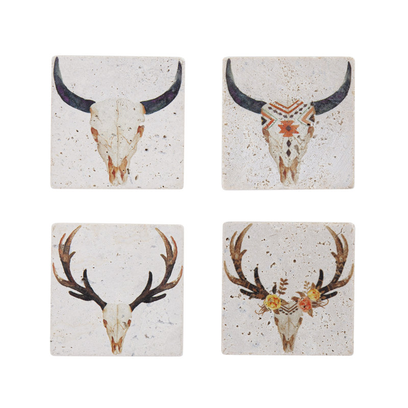 Ensemble de sous-verres 4 pièces Skull