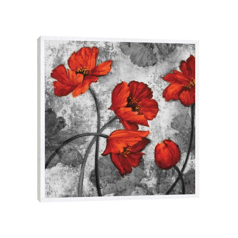 Evening Red II by Brian Francis - Floater Frame Print on Canvas, 93.98 cm H x 93.98 cm W, White Framed